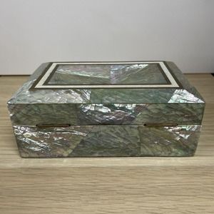 Maitland Smith ABALONE MOTHER OF PEARL Jewelry Box Vintage MIDCENTURY MODERN MCM